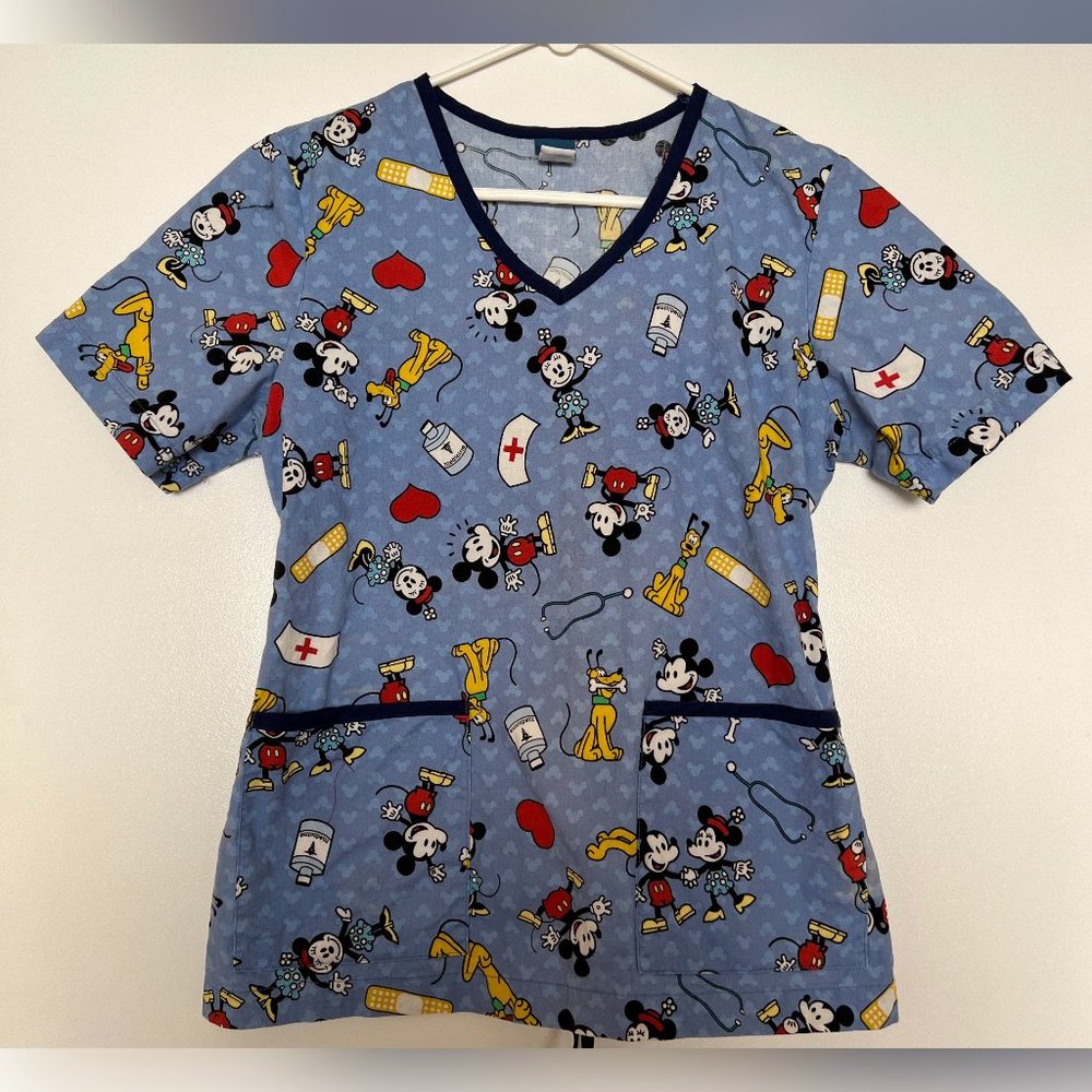 Disney Mickey Mouse Scrub Top Women's Medium